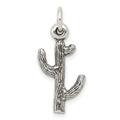 Sterling Silver Antiqued Cactus Charm, 27 x 11 mm