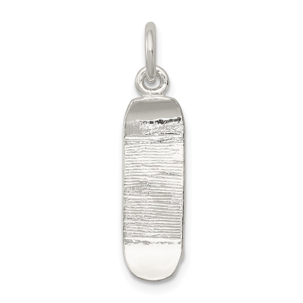 Sterling Silver Skateboard Charm, 28 x 7 mm