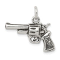 Sterling Silver Antiqued Pistol Charm, 13 x 25 mm