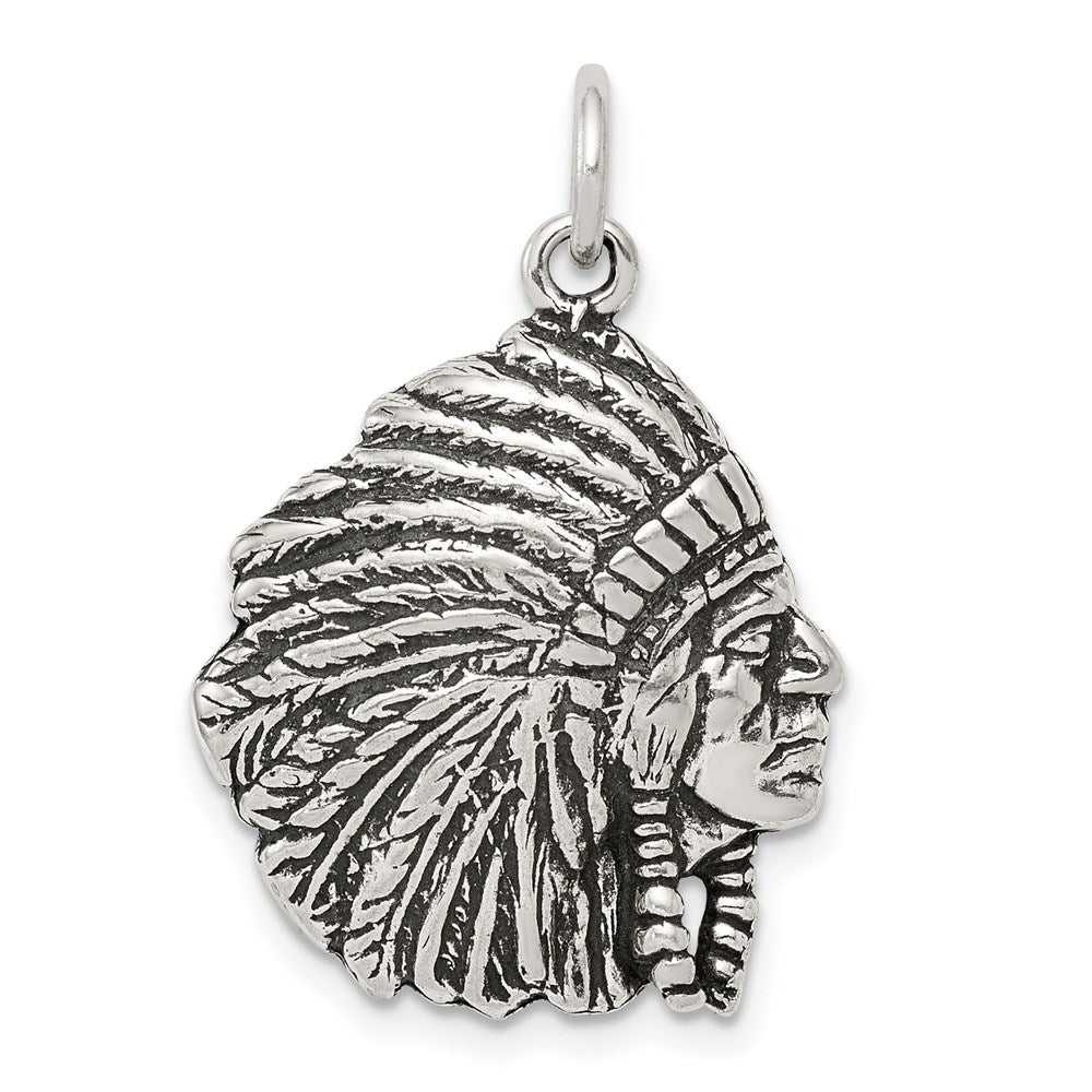 Sterling Silver Antiqued Man Charm, 25 x 20 mm