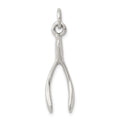 Sterling Silver Antiqued Wish Bone Charm, 27 x 9 mm