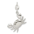 Sterling Silver Polished Crab Charm, 28 x 17 mm