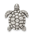 Sterling Silver Antiqued Turtle Charm, 21 x 18 mm