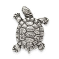 Sterling Silver Antiqued Turtle Charm, 26 x 20 mm