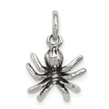 Sterling Silver Antiqued Spider Charm, 15 x 12 mm