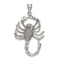 Sterling Silver Antiqued Scorpion Charm, 32 x 22 mm
