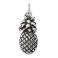 Sterling Silver Antiqued Pineapple Charm, 30 x 11 mm