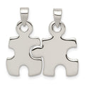 Sterling Silver Polished Puzzle Pieces Pendant, 26 x 12 mm