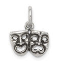 Sterling Silver Antiqued Comedy/Tragedy Face Charms, 16 x 12 mm