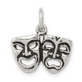 Sterling Silver Antiqued Comedy/Tragedy Face Charms, 19 x 17 mm