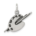 Sterling Silver Antiqued Artist Palette Charm, 15 x 18 mm