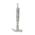 Sterling Silver Antiqued Hammer Charm, 29 x 10 mm