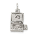Sterling Silver Antiqued Laptop Charm, 17 x 13 mm