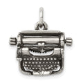 Sterling Silver Antiqued Typewriter Charm, 20 x 19 mm