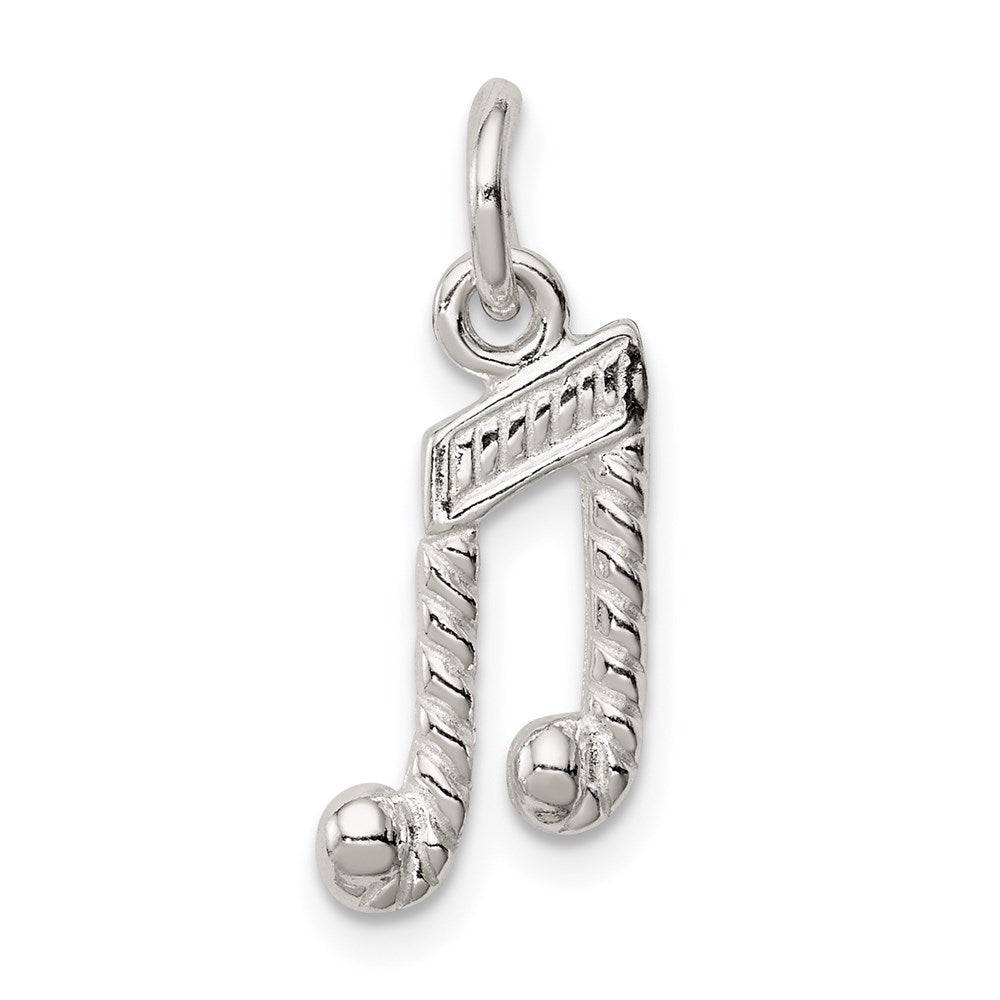 Sterling Silver Music Notes Charm, 17 x 8.5 mm