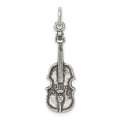 Sterling Silver Antiqued Viola Charm, 34 x 10 mm