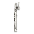 Sterling Silver Antiqued Clarinet Charm, 17 x 28 mm