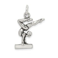 Sterling Silver Antiqued Gymnasts Charm, 25 x 18 mm