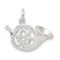 Sterling Silver French Horn Charm, 15 x 22 mm