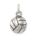 Sterling Silver Antiqued Volleyball Charm, 21 x 11 mm