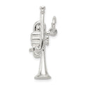 Sterling Silver Trumpet Charm, 12 x 28 mm