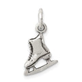 Sterling Silver Antiqued Ice Skate Charm, 22 x 10 mm