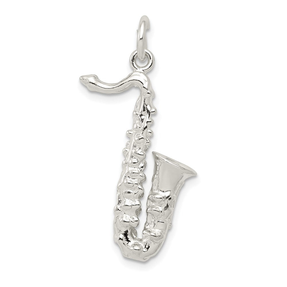 Sterling Silver Saxophone Charm, 33 x 17 mm
