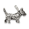 Sterling Silver Antiqued Dog Charm, 14 x 18 mm