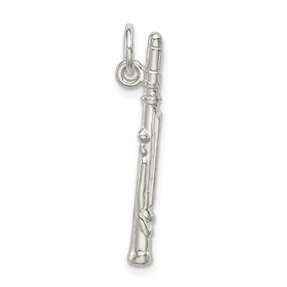Sterling Silver Clarinet Charm, 29 x 2.5 mm