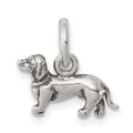 Sterling Silver Antiqued Dog Charm, 15 x 13 mm