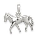 Sterling Silver Polished Horse Pendant, 17 x 18 mm
