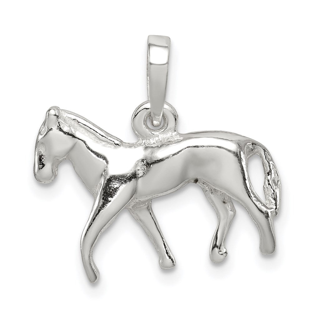 Sterling Silver Polished Horse Pendant, 17 x 18 mm