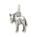 Sterling Silver Antiqued Donkey Charm, 13 x 12 mm