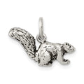 Sterling Silver Antiqued Squirrel Charm, 13 x 17 mm