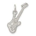 Sterling Silver Electric Guitar Charm, 25 x 24.5 mm