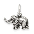 Sterling Silver Antiqued Elephant Charm, 17 x 15 mm