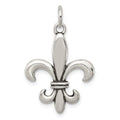 Sterling Silver Antiqued Fleur De Lis Charm, 30 x 18 mm