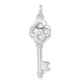 Sterling Silver CZ Key Pendant, 31.25 x 9.2 mm