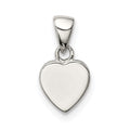 Sterling Silver Rhodium-plated Polished Heart Pendant, 12.5 x 6.6 mm