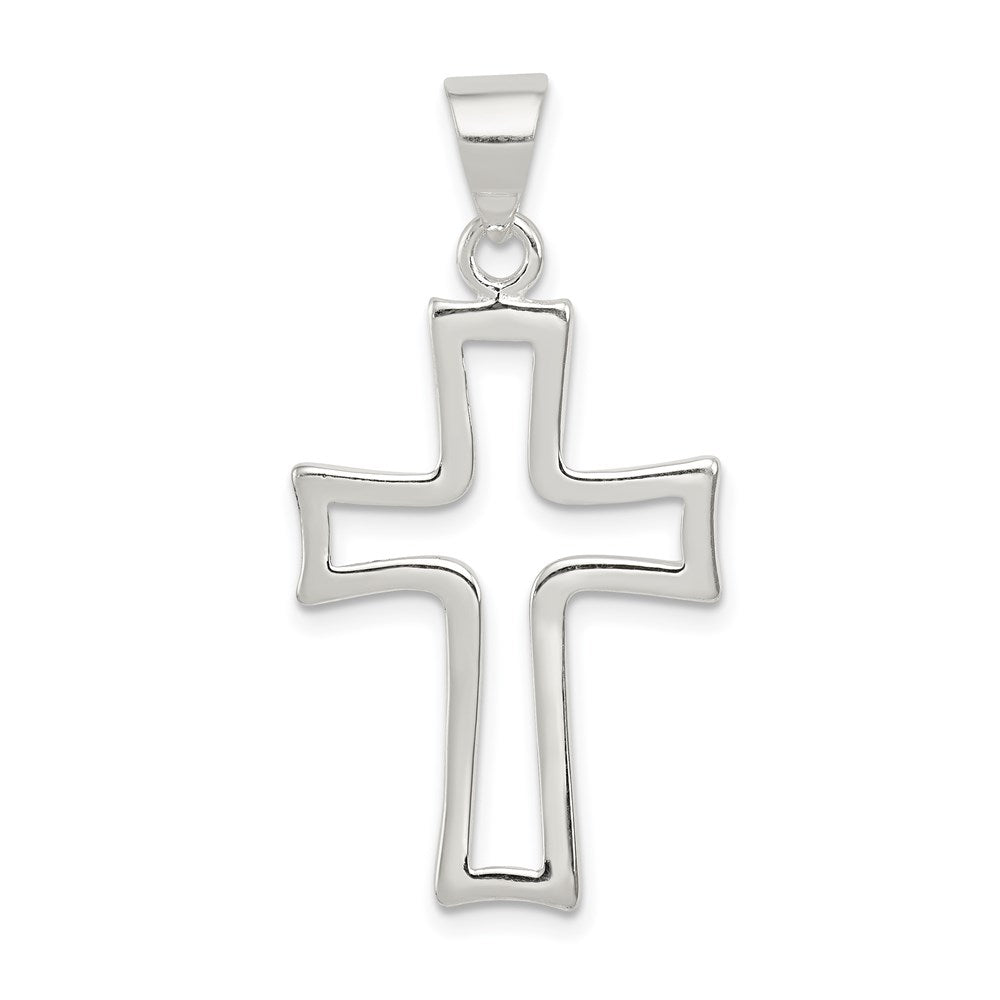 Sterling Silver Cross Charm, 30 x 19 mm