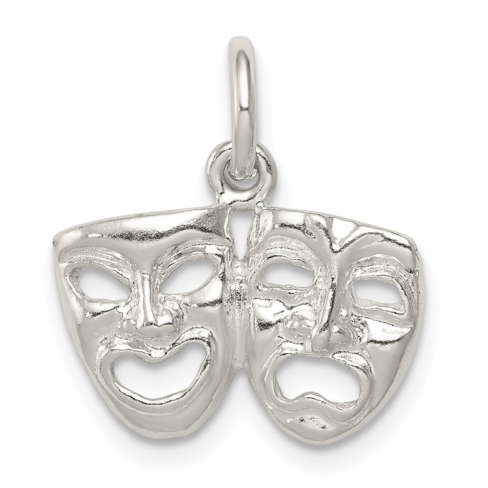 Sterling Silver Comedy/tragedy Charm, 14 x 17 mm