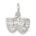 Sterling Silver Comedy/tragedy Charm, 10 x 12 mm