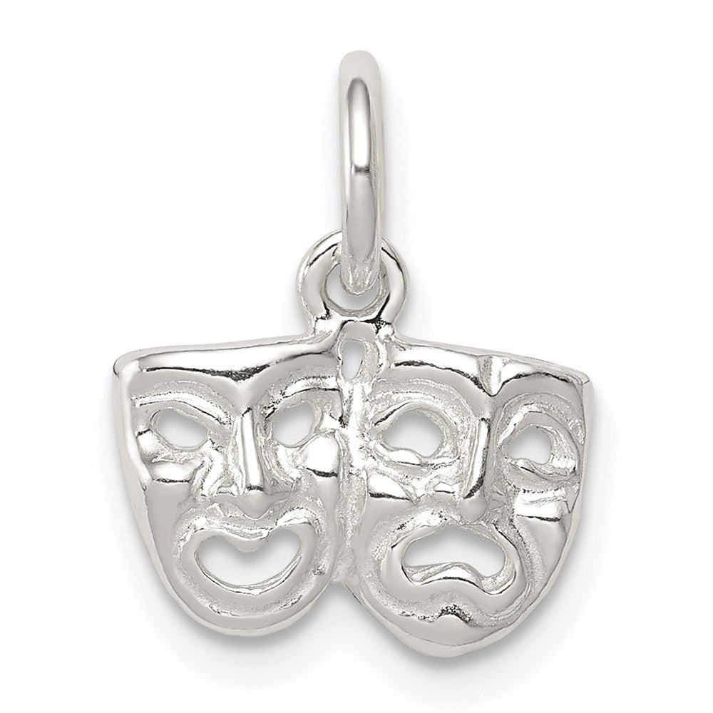 Sterling Silver Comedy/tragedy Charm, 10 x 12 mm