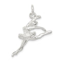 Sterling Silver Ballerina Charm, 28 x 24.5 mm
