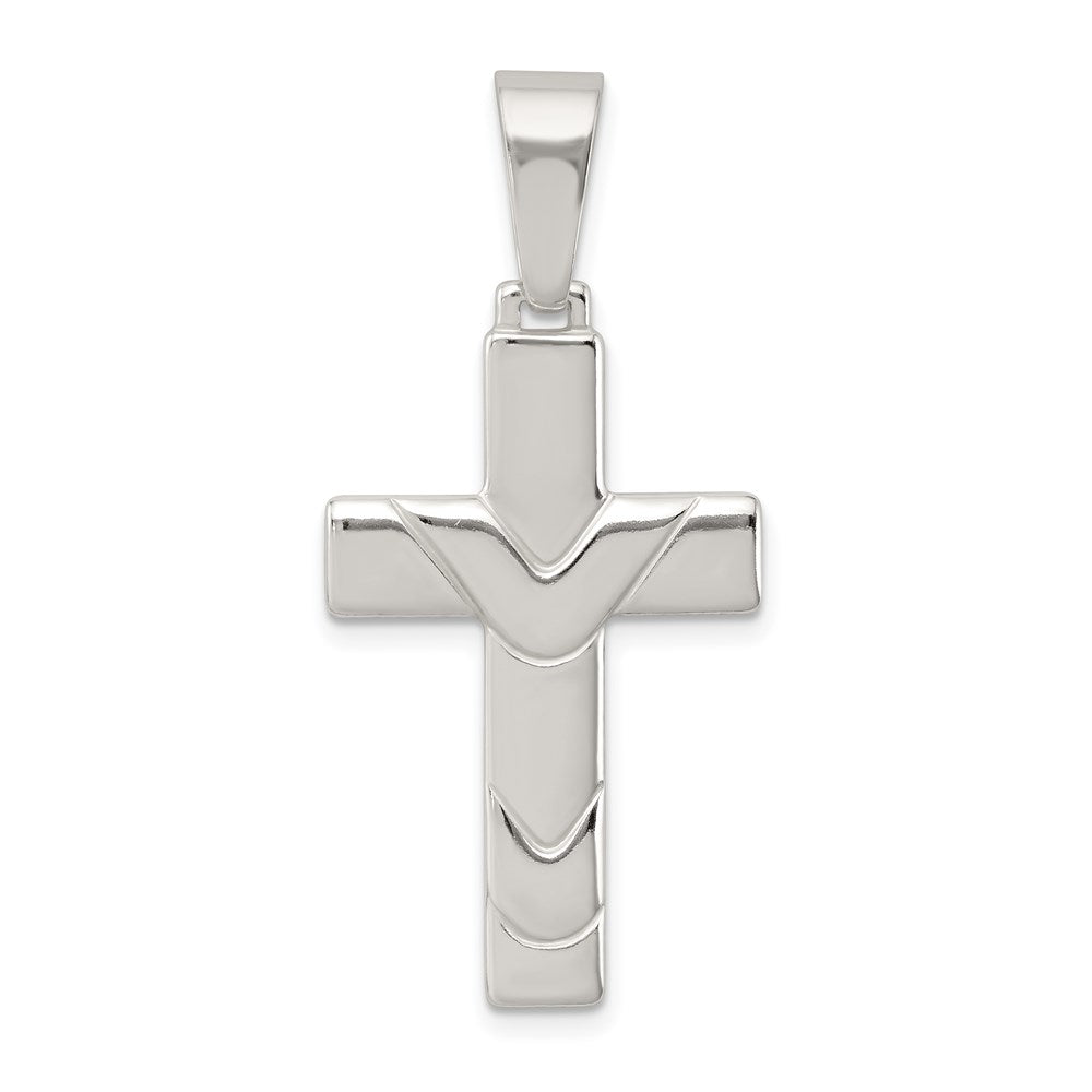 Sterling Silver Polished Cross Pendant, 27.9 x 18 mm