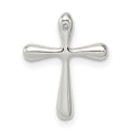 Sterling Silver Polished Diamond Cross Chain Slide, 0.005 ct, 15.8 x 12.28 mm