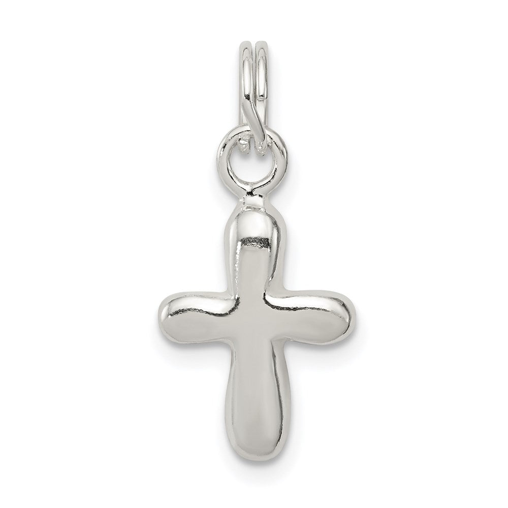 Sterling Silver Polished Cross Charm, 14.75 x 10.6 mm