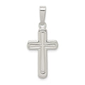 Sterling Silver Polished Cross Pendant, 22.45 x 13.75 mm