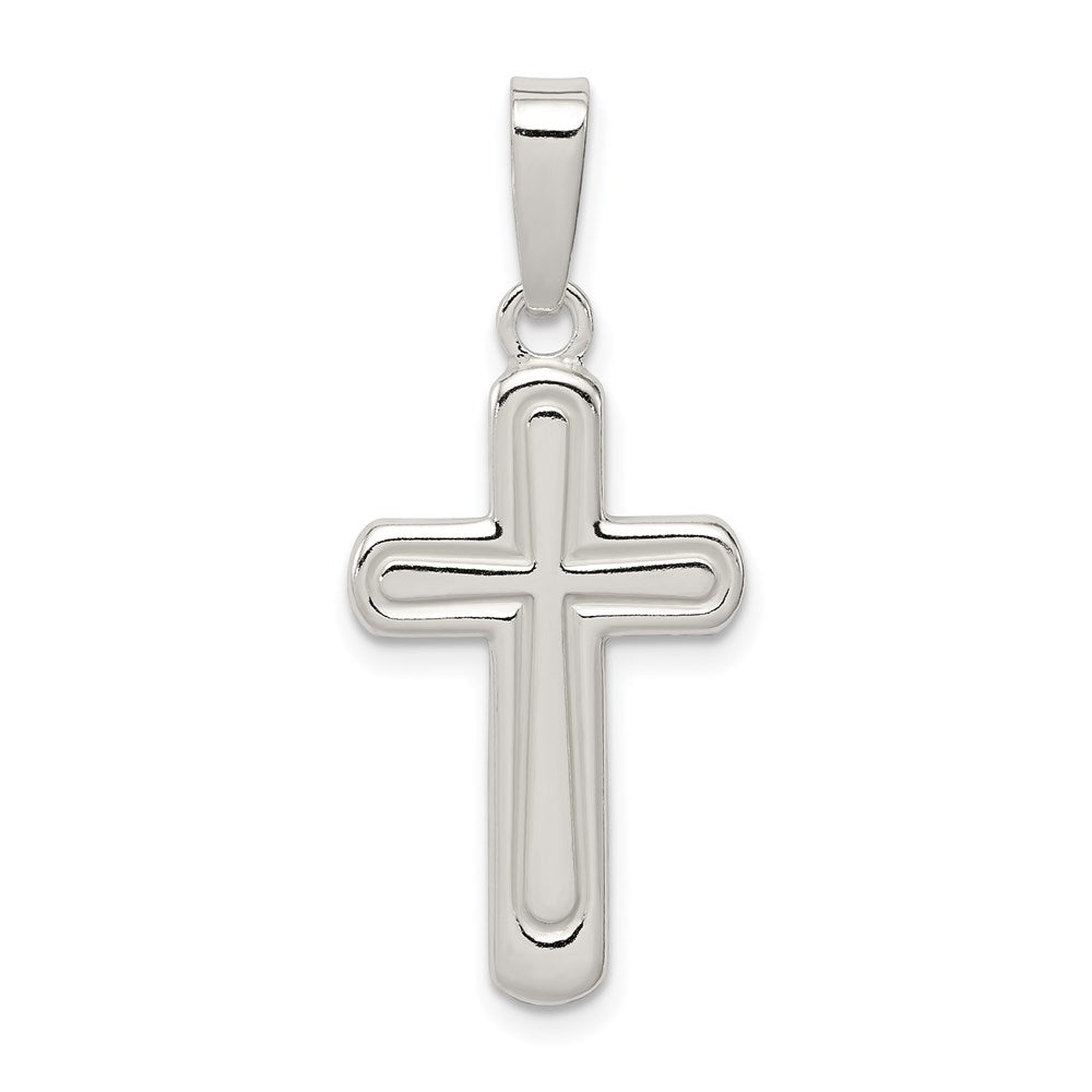Sterling Silver Polished Cross Pendant, 22.45 x 13.75 mm