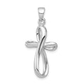Sterling Silver Rhodium-plated Polished Cross Pendant, 23.7 x 14.5 mm